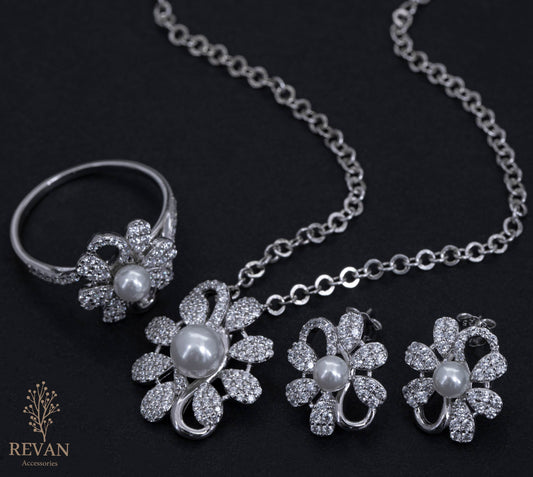 طقم فضة 925 فاخر ولمّاع ✨