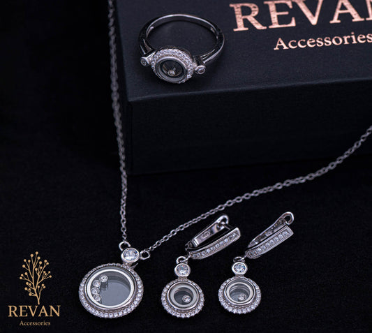 طقم فضة 925 بلمعة ناعمة 💎