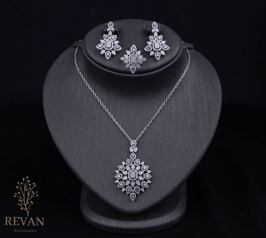 طقم فضة 925 بسيط ✨