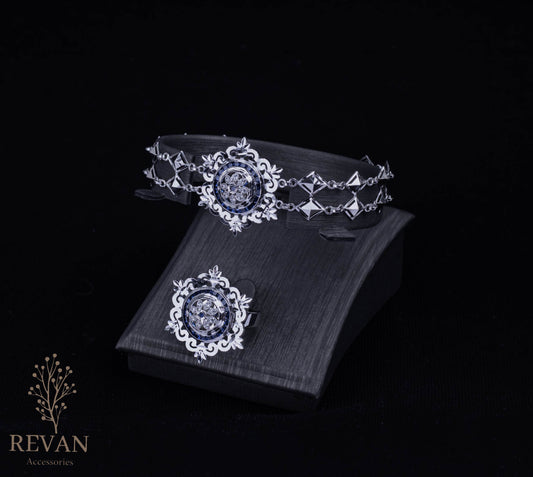 طقم إسوارة مع خاتم فضة 925 💍