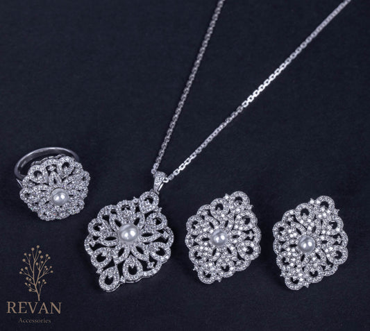 💫طقم فضة 925 أنيق