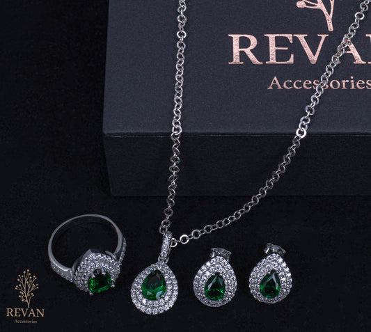 💚 طقم ناعم فضة 925