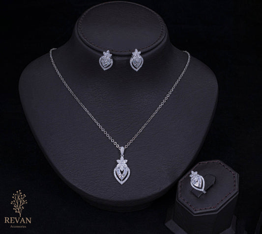 طقم فضة 925 ناعم 🌸