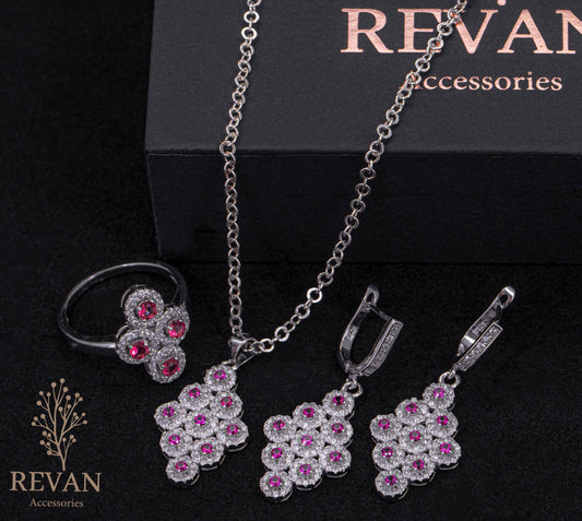 طقم فضة 925 ناعم وأنيق 🌸