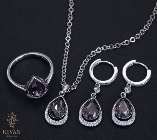 طقم ناعم فضة ✨925